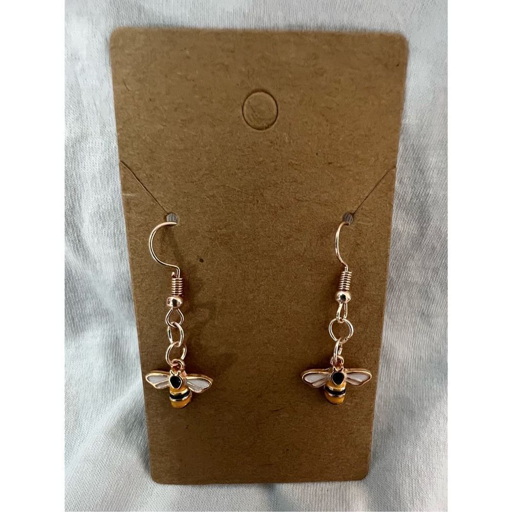 Handmade Dangly Bumble Bee Earrings